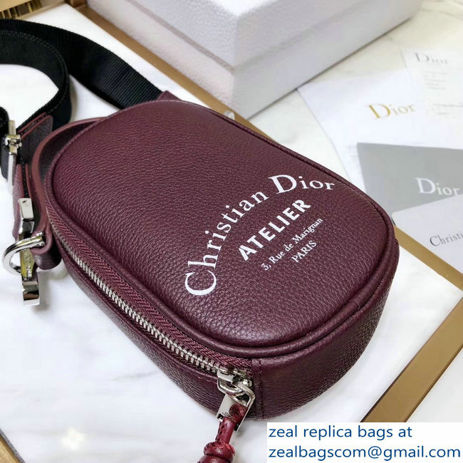 Dior Christian Dior Atelier Print Pouch Cross Body Bag Burgundy 2018