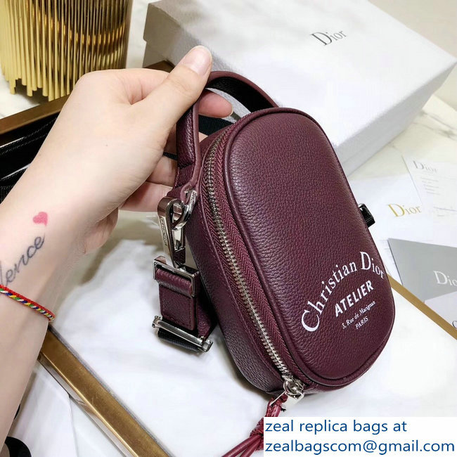 Dior Christian Dior Atelier Print Pouch Cross Body Bag Burgundy 2018 - Click Image to Close