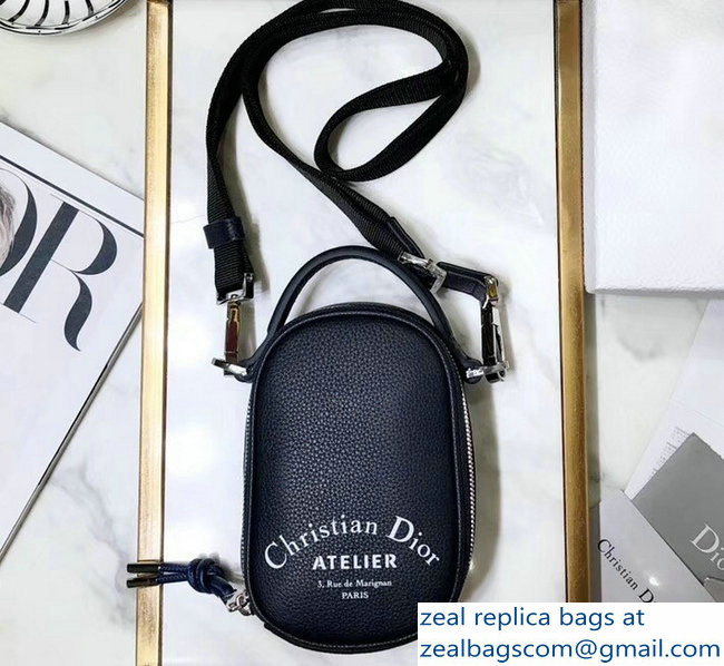 Dior Christian Dior Atelier Print Pouch Cross Body Bag Navy Blue 2018 - Click Image to Close