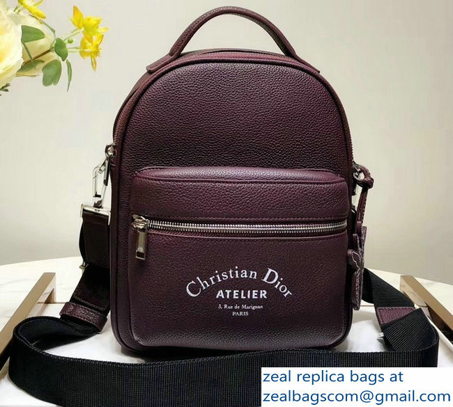 Dior Christian Dior Atelier Print Rider Rucksack Backpack Mini Bag Burgundy 2018