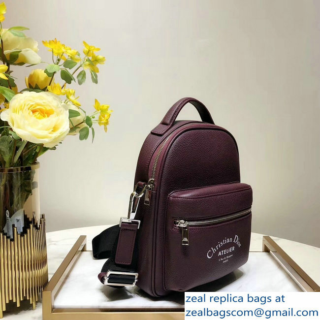 Dior Christian Dior Atelier Print Rider Rucksack Backpack Mini Bag Burgundy 2018 - Click Image to Close