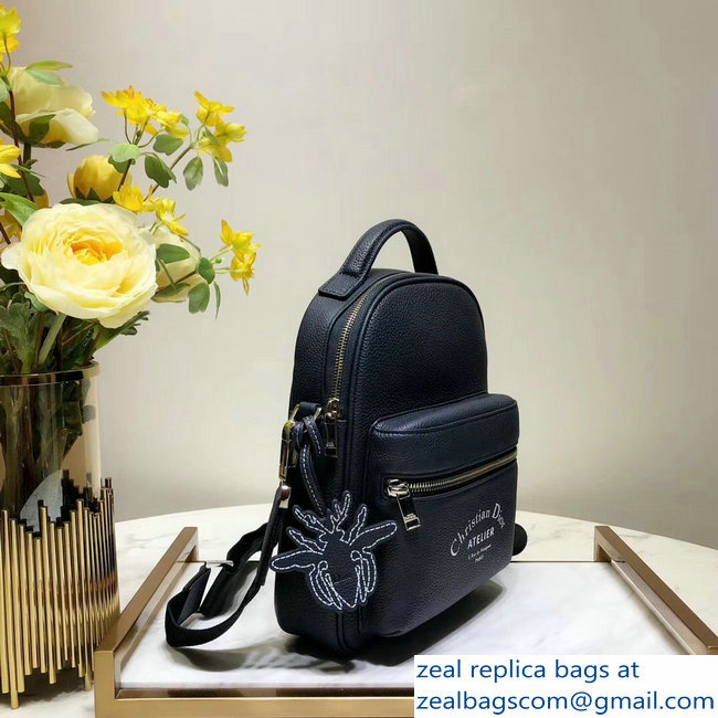 Dior Christian Dior Atelier Print Rider Rucksack Backpack Mini Bag Navy Blue 2018 - Click Image to Close