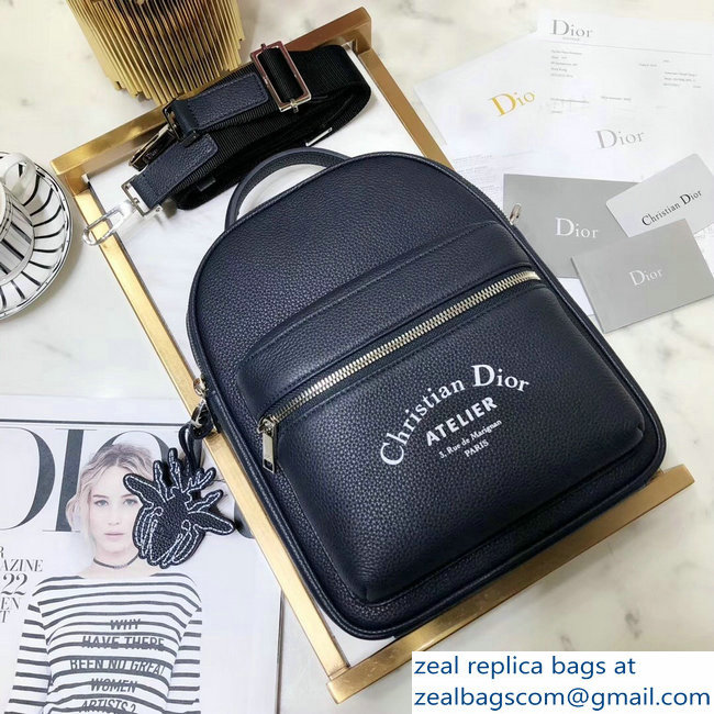 Dior Christian Dior Atelier Print Rider Rucksack Backpack Mini Bag Navy Blue 2018 - Click Image to Close