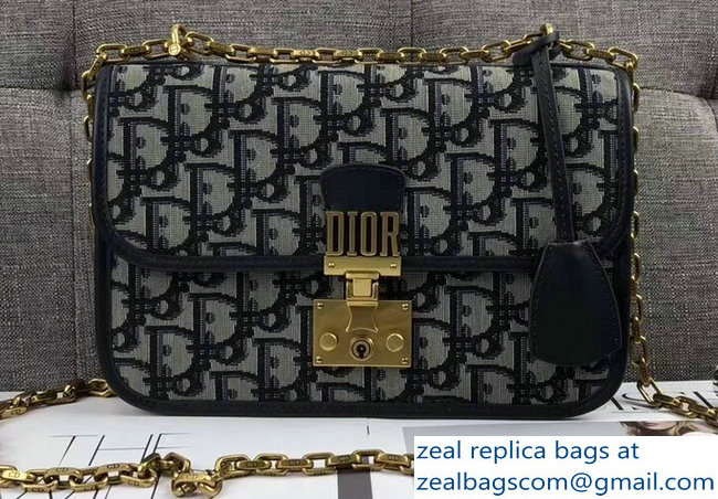 Dior Dioraddict Bag In Blue Oblique Jacquard Canvas 2018