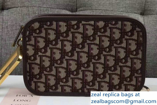 Dior Diorquake Clutch Bag In Oblique Jacquard Canvas Burgundy 2018