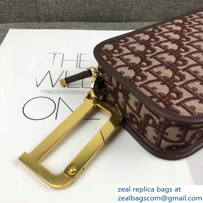 Dior Diorquake Clutch Bag In Oblique Jacquard Canvas Burgundy 2018 - Click Image to Close