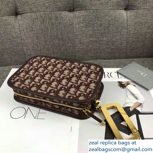 Dior Diorquake Clutch Bag In Oblique Jacquard Canvas Burgundy 2018 - Click Image to Close