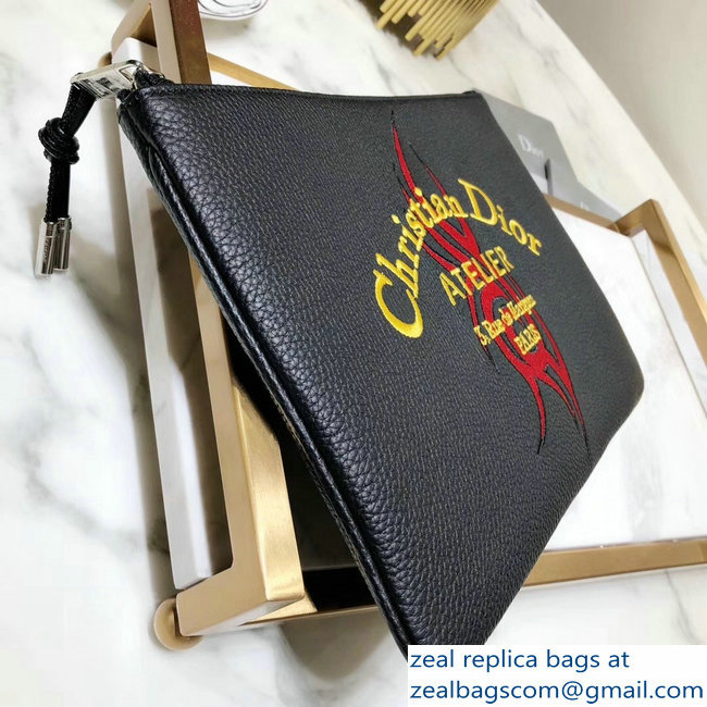 Dior Flat Pouch Clutch Bag Christian Dior Atelier Print 2018