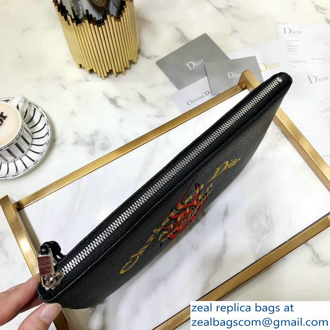 Dior Flat Pouch Clutch Bag Christian Dior Atelier Print 2018 - Click Image to Close