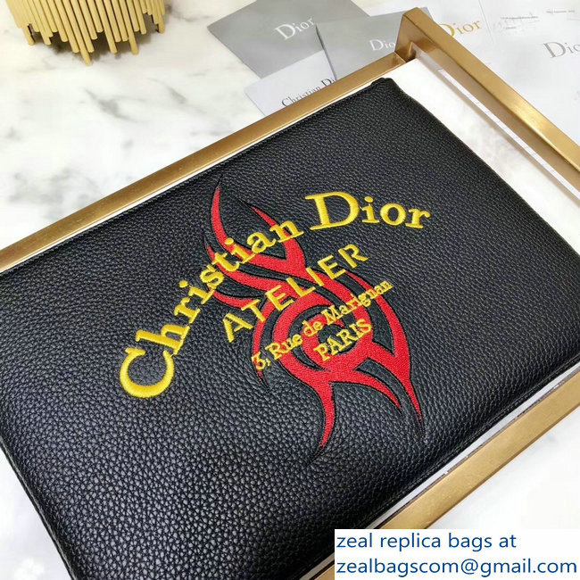 Dior Flat Pouch Clutch Bag Christian Dior Atelier Print 2018