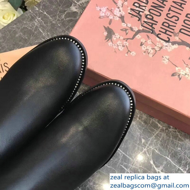 Dior Gold Logo Ankle Boots Black 2018
