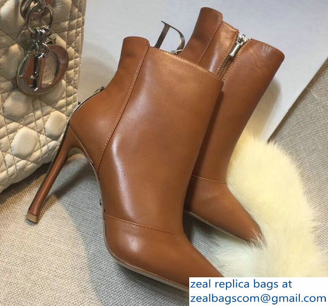 Dior Heel 10cm Star Ankle Boots Brown 2018