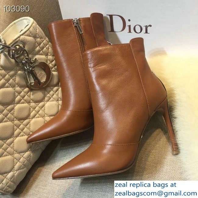 Dior Heel 10cm Star Ankle Boots Brown 2018