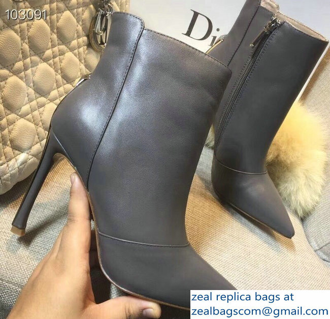 Dior Heel 10cm Star Ankle Boots Gray 2018