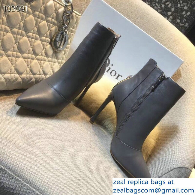 Dior Heel 10cm Star Ankle Boots Gray 2018