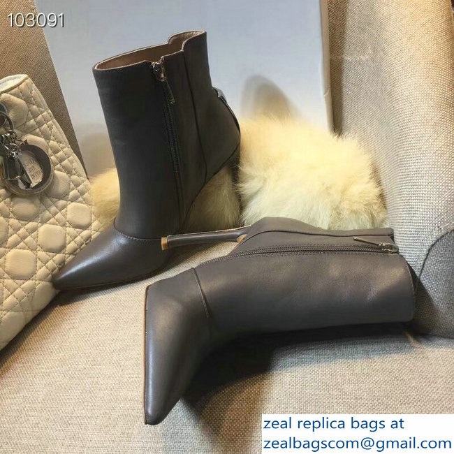 Dior Heel 10cm Star Ankle Boots Gray 2018