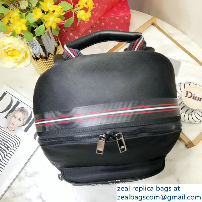 Dior Homme Slogan Backpack Bag In Black Nylon 2018