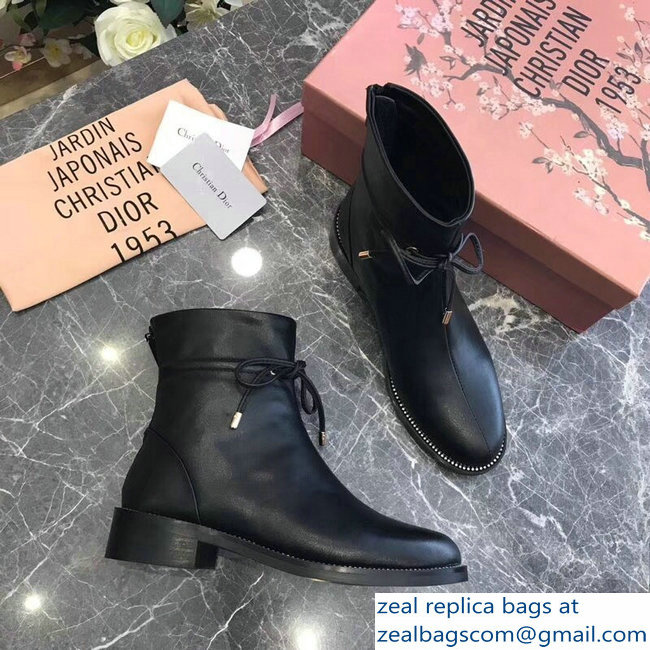 Dior Lace-up Ankle Boots Black 2018