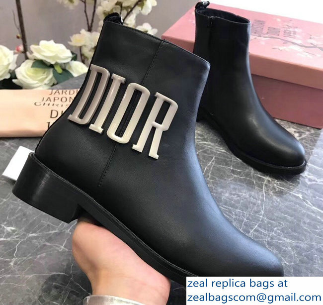 Dior Logo Ankle Boots Black 2018 - Click Image to Close