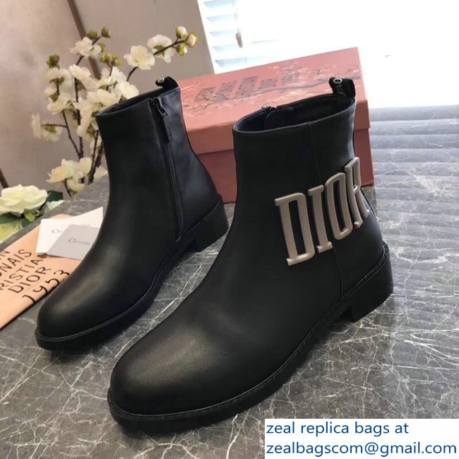 Dior Logo Ankle Boots Black 2018 - Click Image to Close