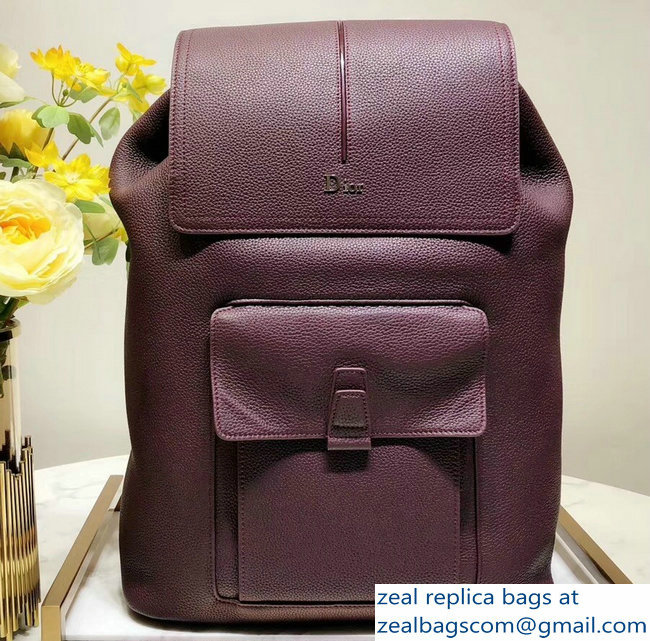 Dior Motion Rucksack Backpack Bag In Calfskin Burgundy 2018 - Click Image to Close