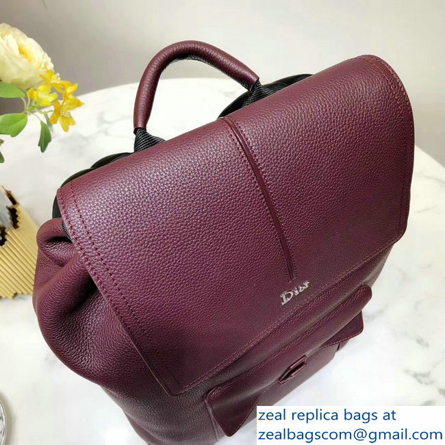 Dior Motion Rucksack Backpack Bag In Calfskin Burgundy 2018 - Click Image to Close
