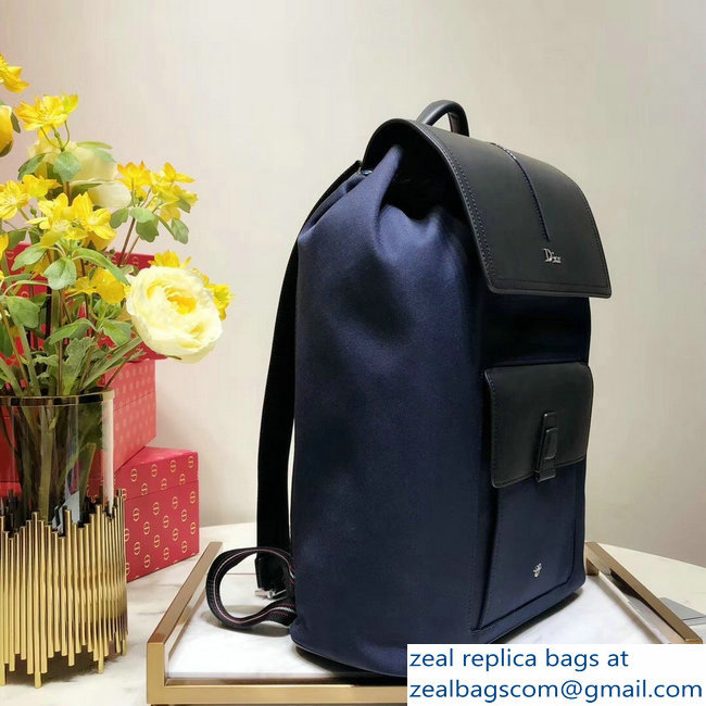 Dior Motion Rucksack Backpack Bag In Nylon and Calfskin Navy Blue 2018 - Click Image to Close