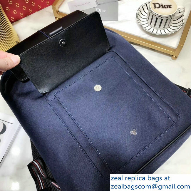 Dior Motion Rucksack Backpack Bag In Nylon and Calfskin Navy Blue 2018
