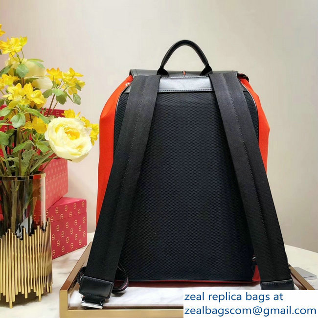 Dior Motion Rucksack Backpack Bag In Nylon and Calfskin Red 2018