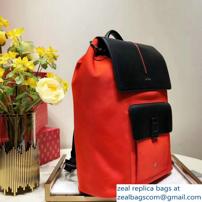 Dior Motion Rucksack Backpack Bag In Nylon and Calfskin Red 2018 - Click Image to Close