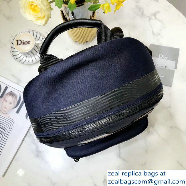 Dior Rider Rucksack Backpack Bag In Nylon With Multiple Patches Navy Blue 2018