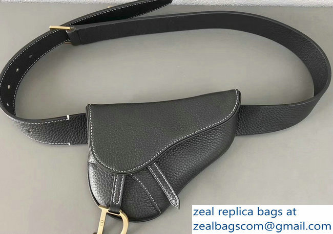 Dior Vintage Saddle Belt Waist Bag Black 2018