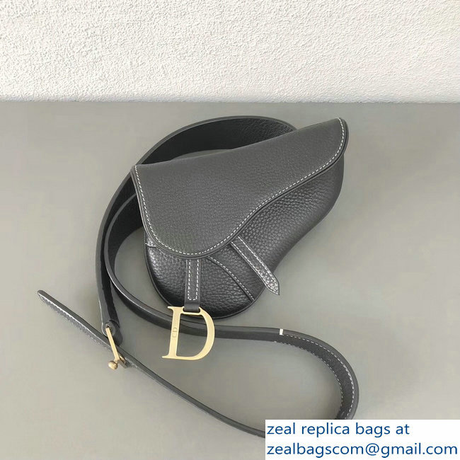 Dior Vintage Saddle Belt Waist Bag Black 2018