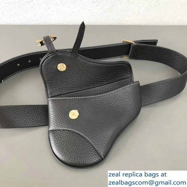 Dior Vintage Saddle Belt Waist Bag Black 2018 - Click Image to Close