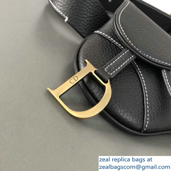 Dior Vintage Saddle Belt Waist Bag Black 2018