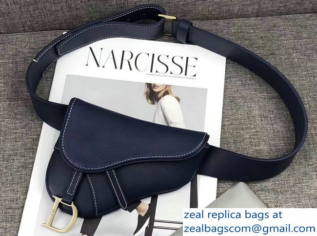 Dior Vintage Saddle Belt Waist Bag Blue 2018