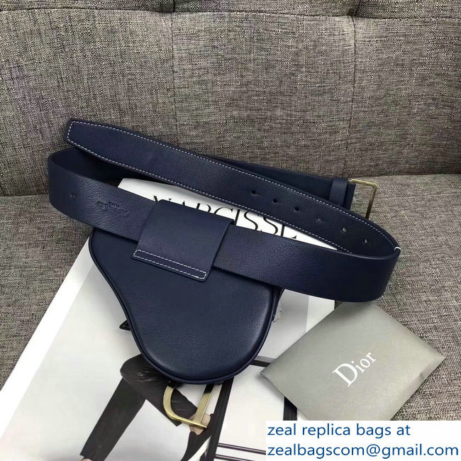 Dior Vintage Saddle Belt Waist Bag Blue 2018 - Click Image to Close