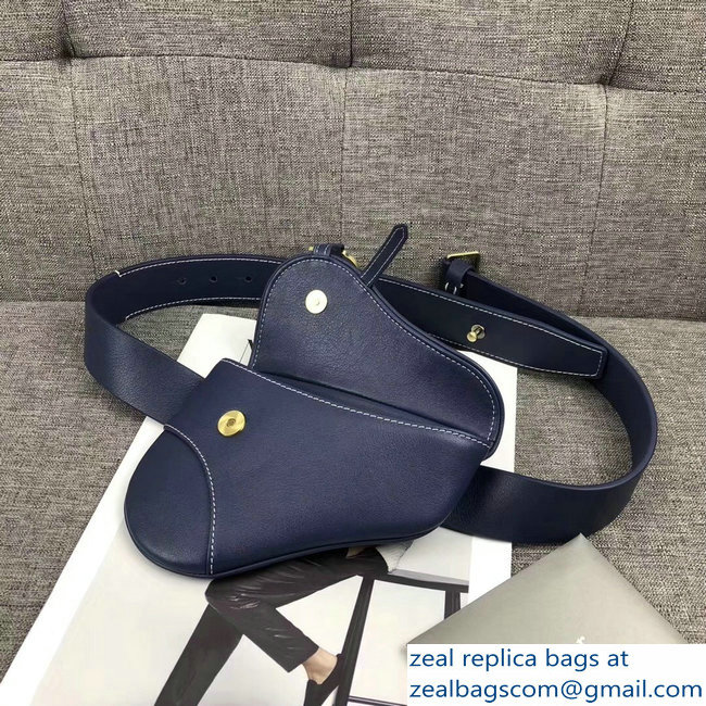 Dior Vintage Saddle Belt Waist Bag Blue 2018 - Click Image to Close