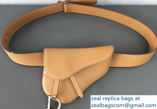 Dior Vintage Saddle Belt Waist Bag Brown 2018