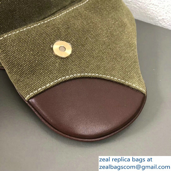 Dior Vintage Saddle Belt Waist Bag Canvas Green 2018 - Click Image to Close