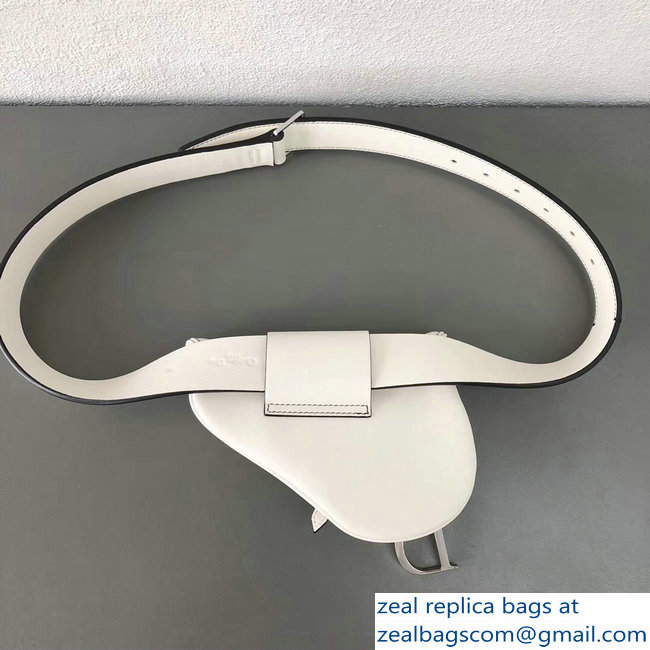 Dior Vintage Saddle Belt Waist Bag White 2018 - Click Image to Close
