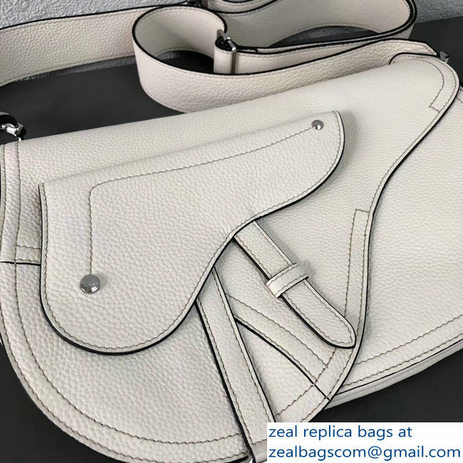 Dior Vintage Saddle Cross Body Men's Bag White 2018 - Click Image to Close