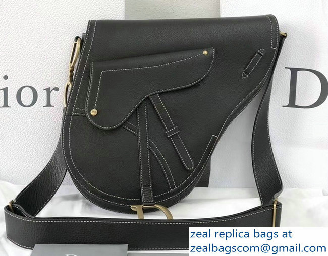 Dior Vintage Saddle Shoulder Men's Bag Black 2018