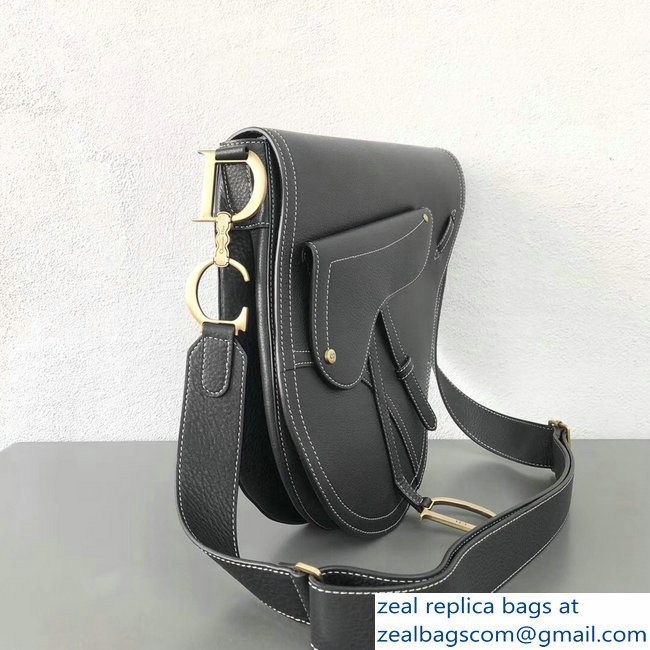 Dior Vintage Saddle Shoulder Men's Bag Black 2018