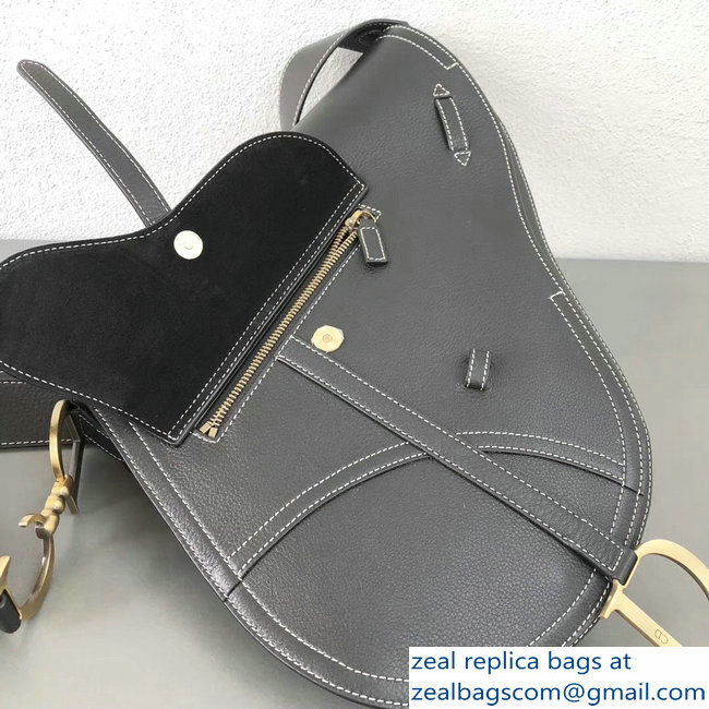 Dior Vintage Saddle Shoulder Men's Bag Black 2018