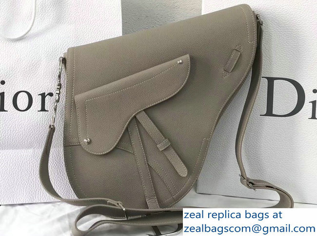 Dior Vintage Saddle Shoulder Men's Bag Light Gray 2018