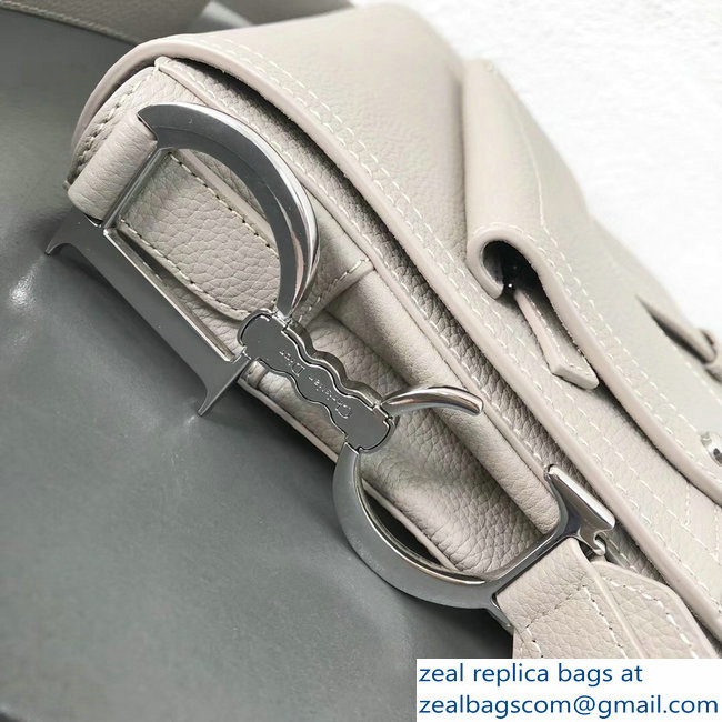 Dior Vintage Saddle Shoulder Men's Bag Light Gray 2018