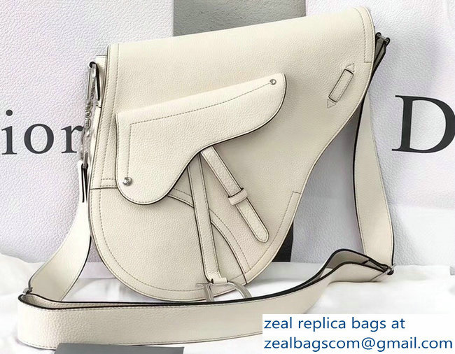 Dior Vintage Saddle Shoulder Men's Bag White 2018