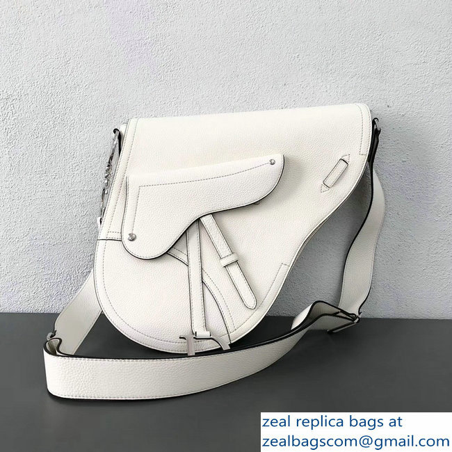 Dior Vintage Saddle Shoulder Men's Bag White 2018