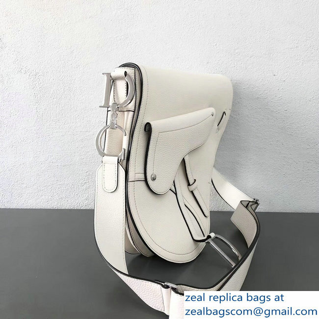 Dior Vintage Saddle Shoulder Men's Bag White 2018 - Click Image to Close